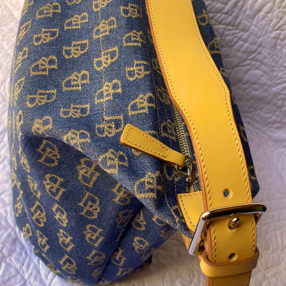 Dooney & Bourke Blue and Tan Shoulder Bag - Picture 2 of 8